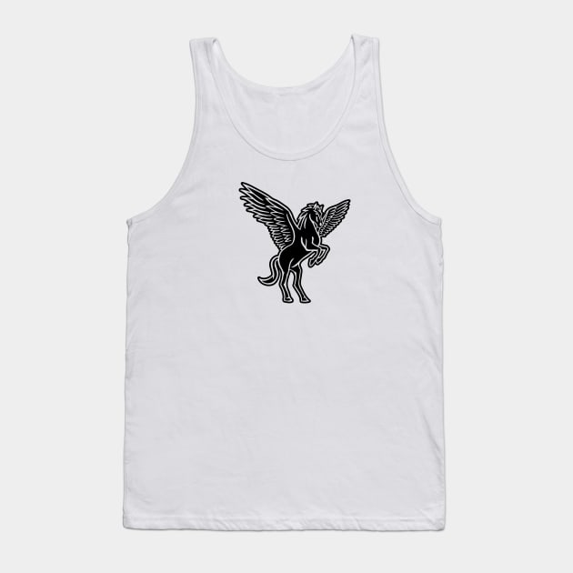 Black Pegasus Drawing Tank Top by shaldesign